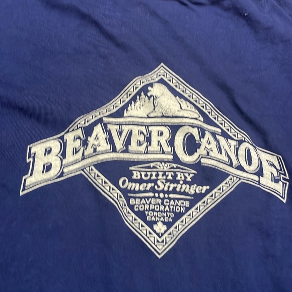 Kids Blue Beaver Canoe T-Shirt - Picture 2 of 5